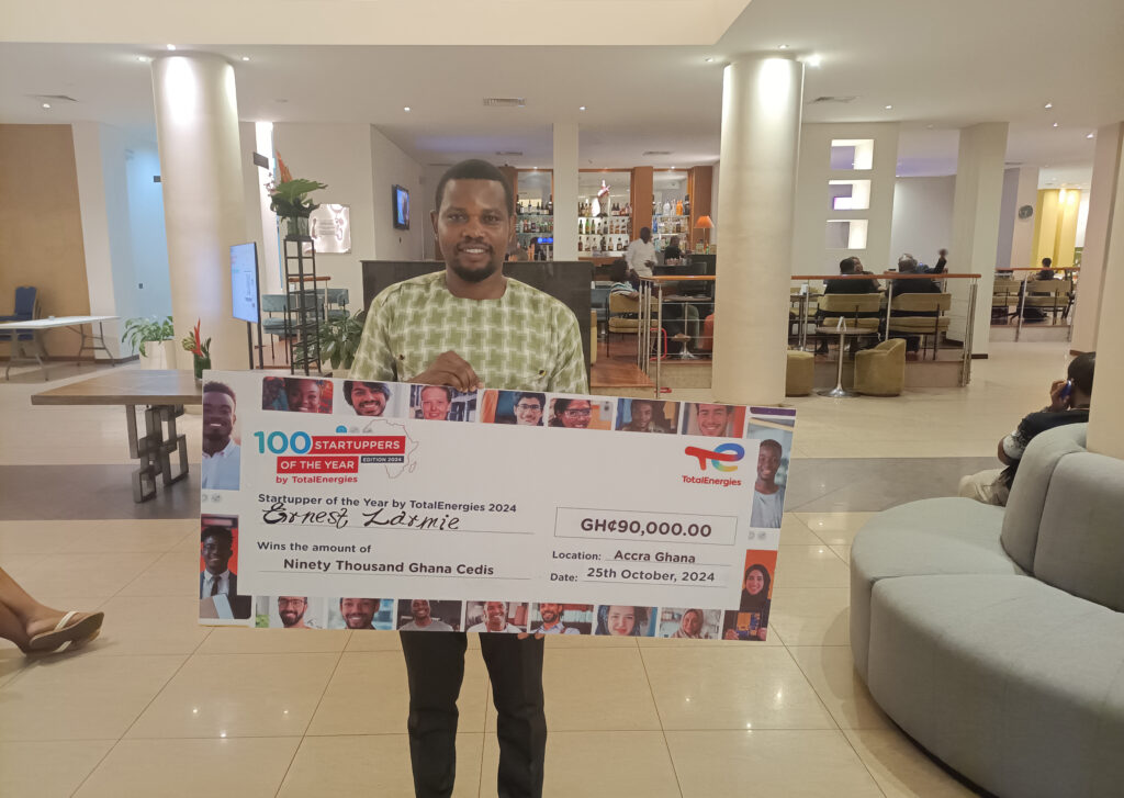 Farm Estates Ltd is thrilled to announce that our CEO, Ernest Larmie, was awarded Best Entrepreneur of the Year in the Innov'Up category at the TotalEnergies Startupper of the Year 2024 Challenge.